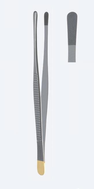 Пінцети, "Wangensteen", "Power TC", для шовного матеріалу, прямі, кінчик 7,4 мм, загальна довжина 255 мм, 10 1/8". Бренд - Asanus Medizintechnik Gmb, Німеччина